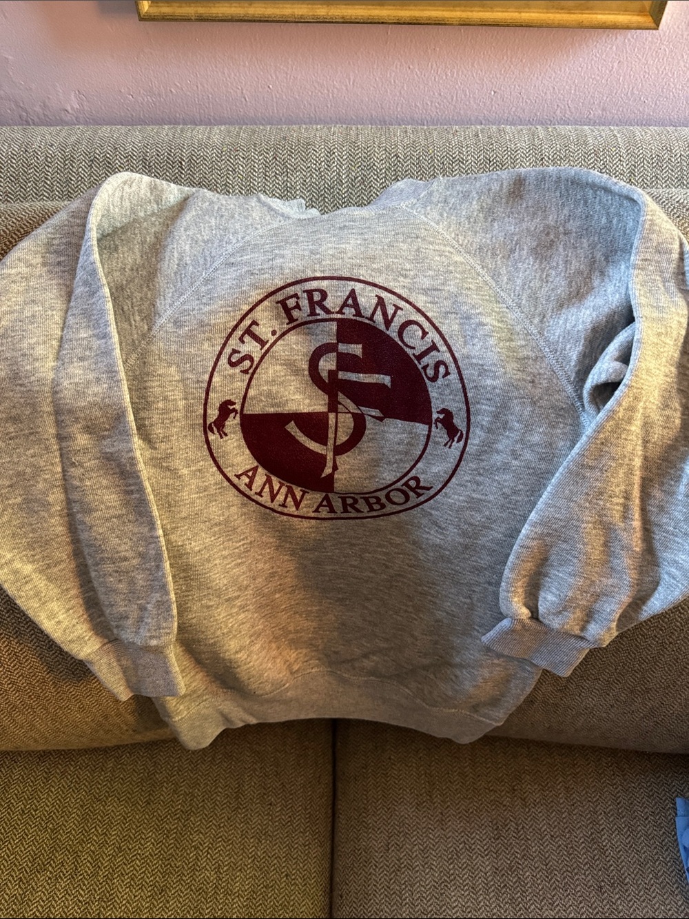 VINTAGE St. Francis Ann Arbor Grey Crewneck Sweatshirt